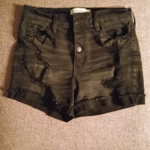 Mudd Flx Stretch High Rise Mid Black Jean Shorts